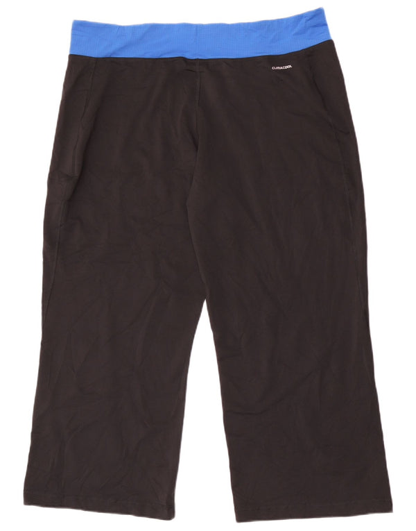 Adidas Pantalon de survêtement court pour femme UK 22 3XL Noir Colorblock Polyester