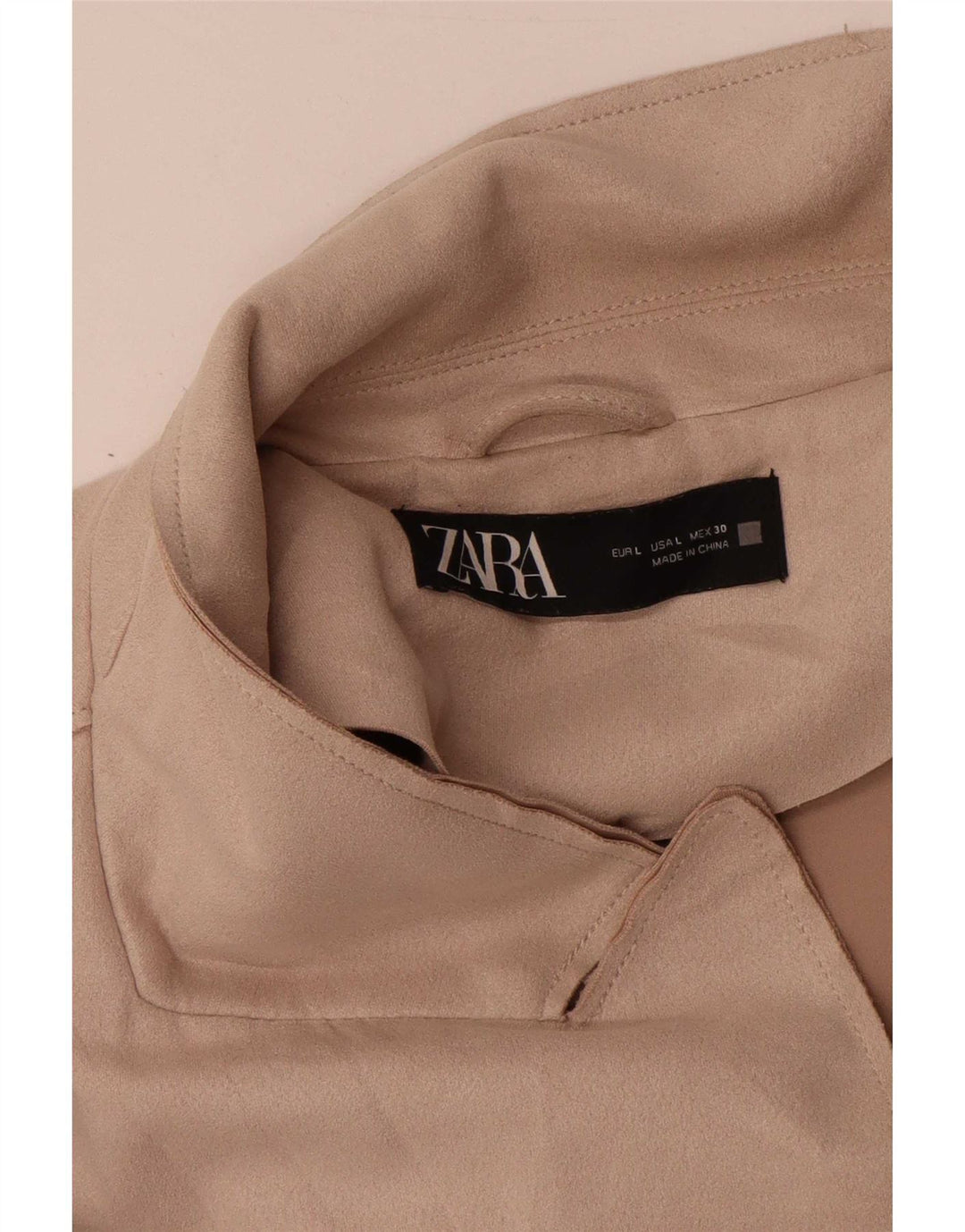 Zara Womens Longline Gilet UK 16 Large Beige Polyester