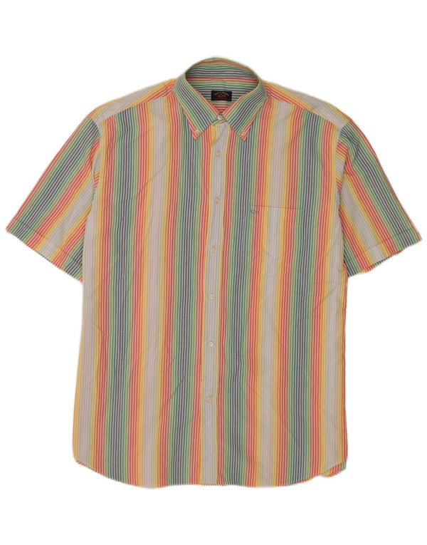 Paul & Shark Chemise à manches courtes pour homme Taille 44 XL Multicolore Pinstripe