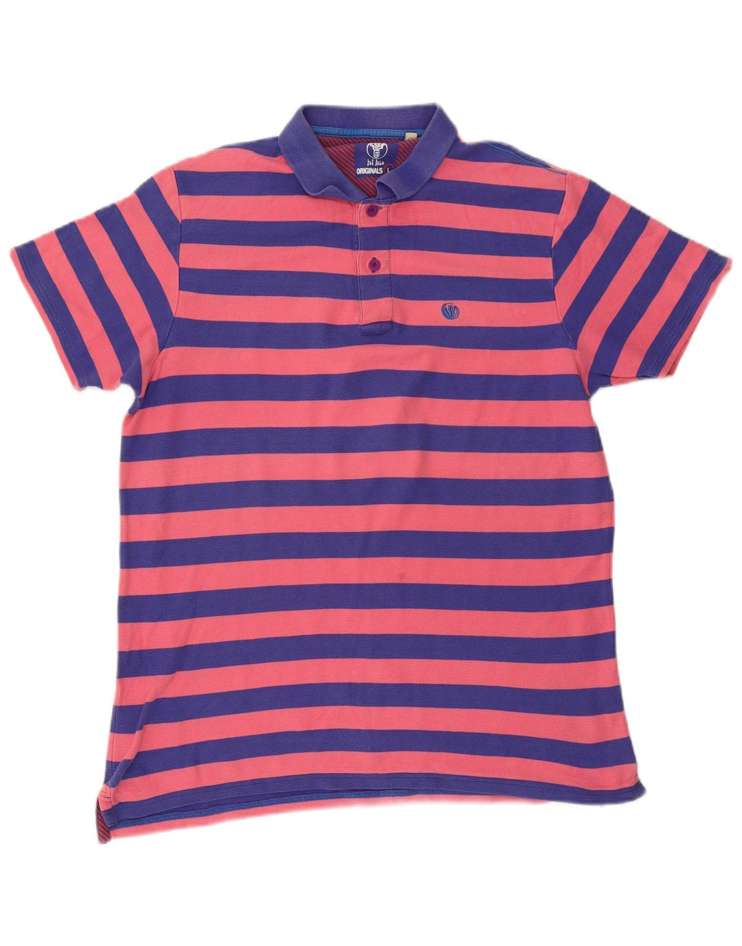 Polo Homme Fat Face Large Bleu Rayé Coton