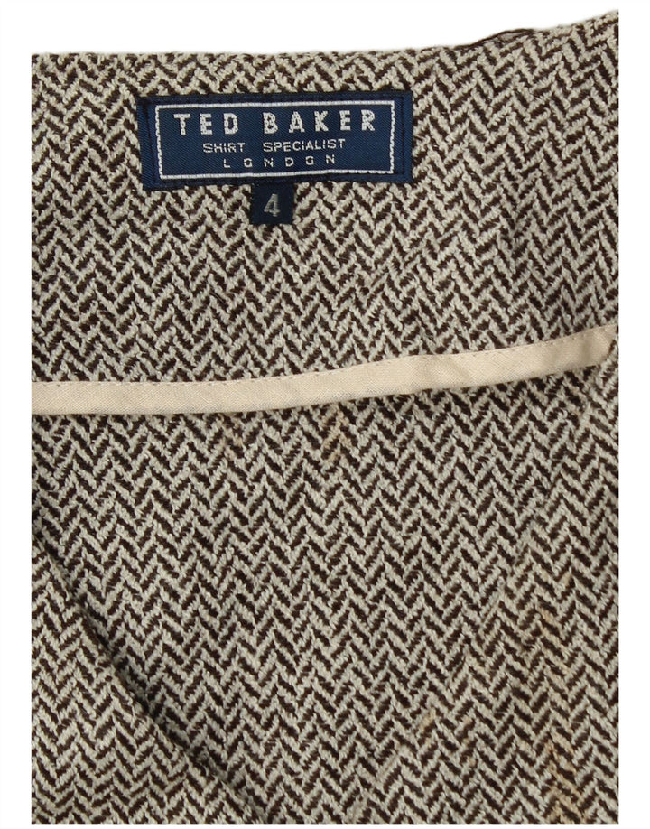 Ted Baker Gilet coupe régulière pour homme, taille 4, grands chevrons gris