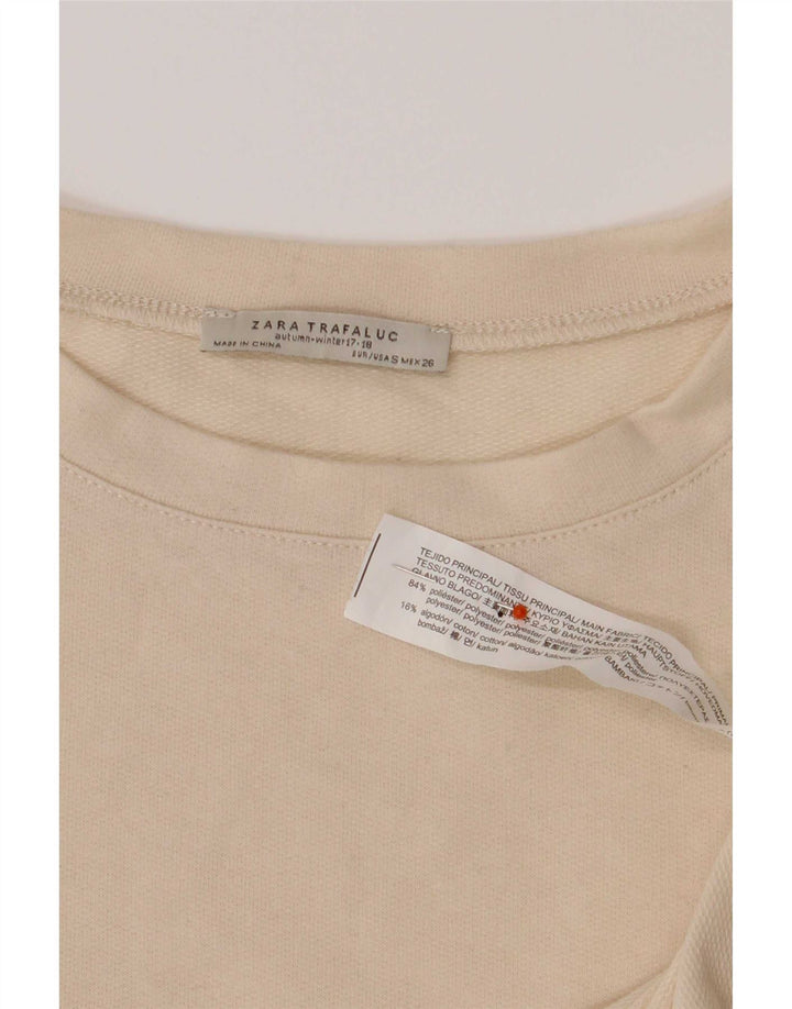 Zara Femme Haut Oversize Manches Longues UK 10 Petit Beige Colorblock