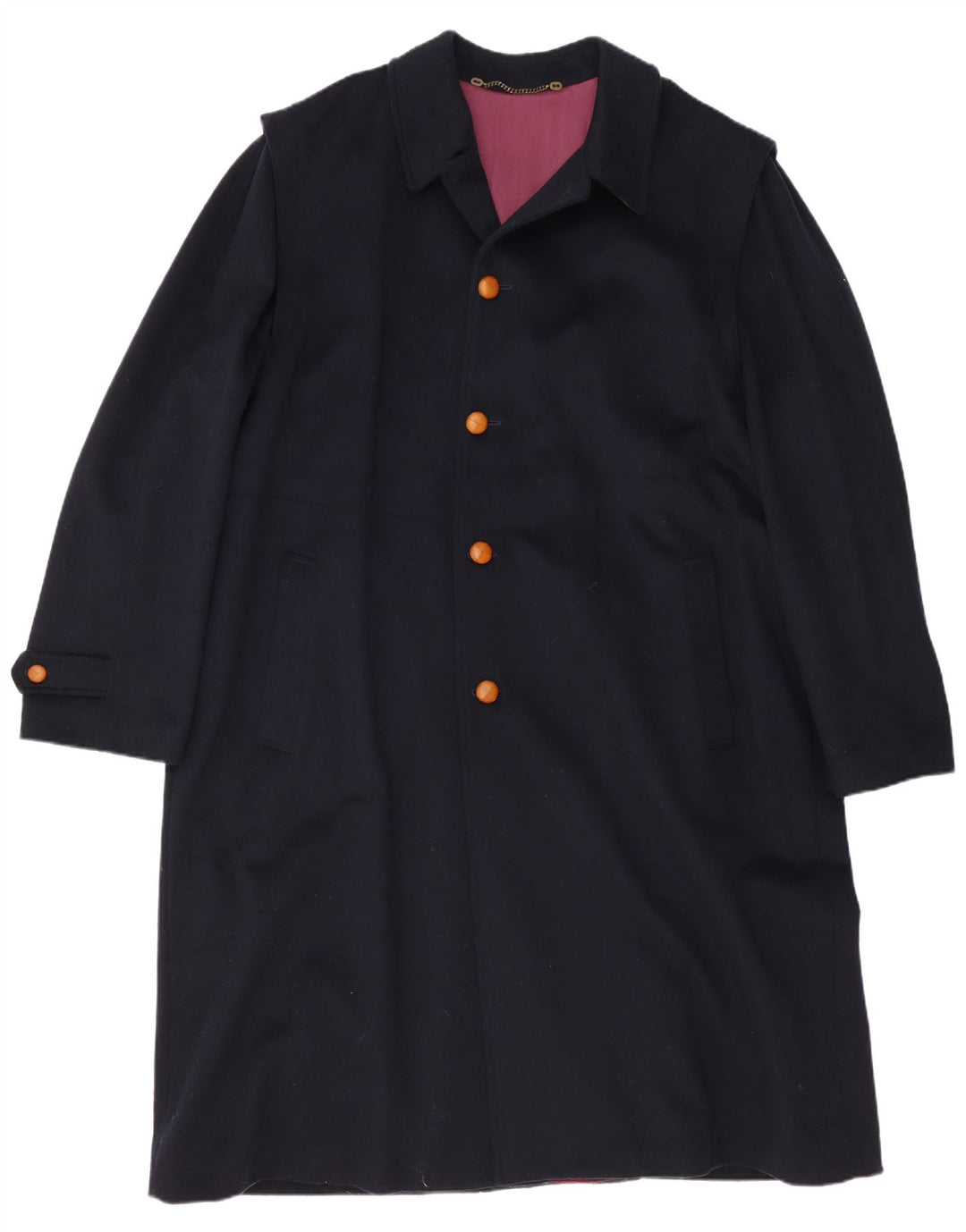 vintage Mens Overcoat UK 44 2XL Bleu Marine