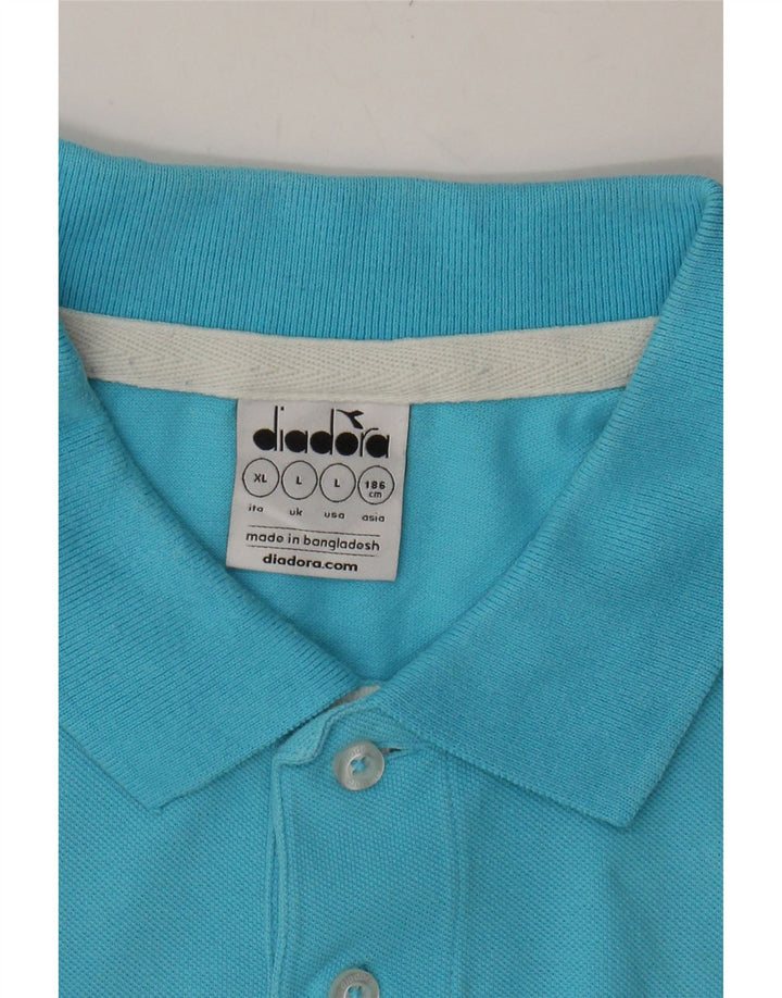 DIADORA Mens Polo Shirt Large Blue Cotton Vintage Diadora and Second-Hand Diadora from Messina Hembry 