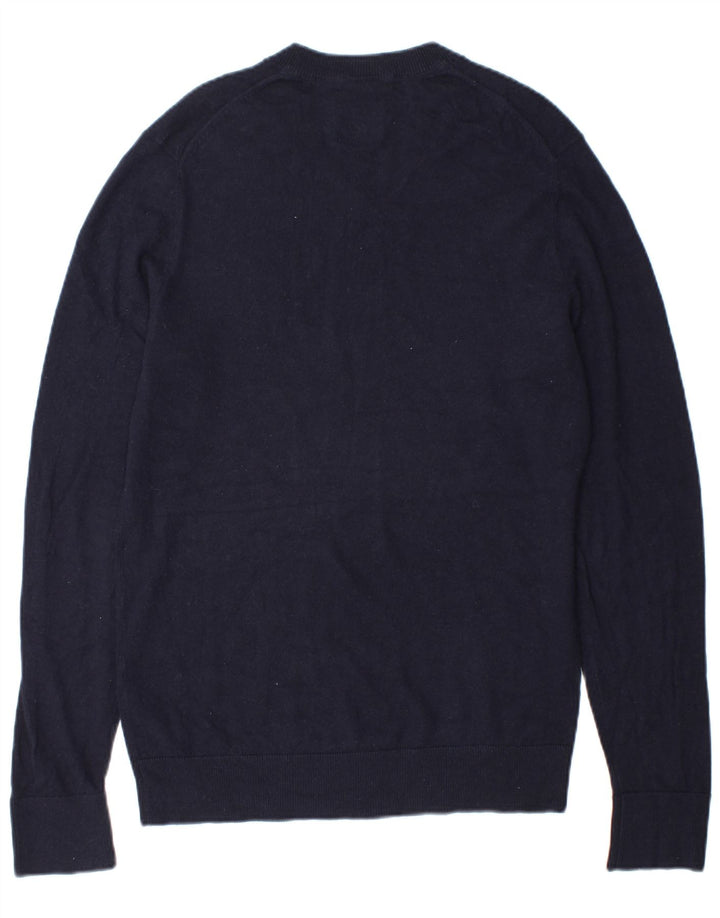 Abercrombie & Fitch Pull col V pour homme en laine bleu marine moyen