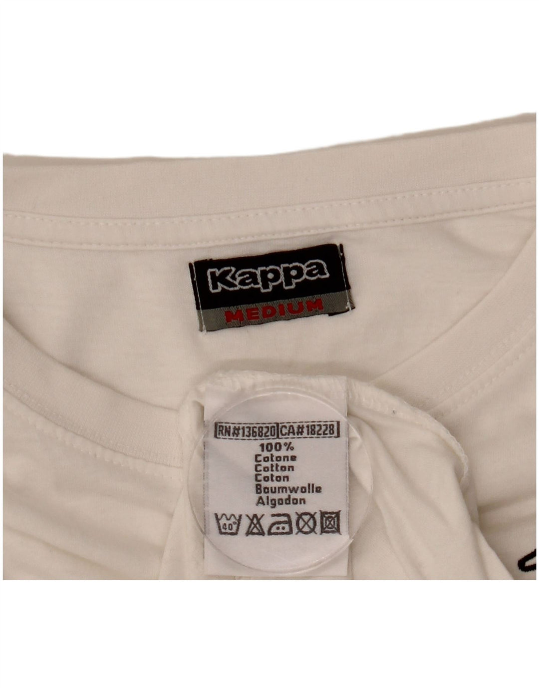 Kappa T-Shirt Homme Blanc Moyen Coton
