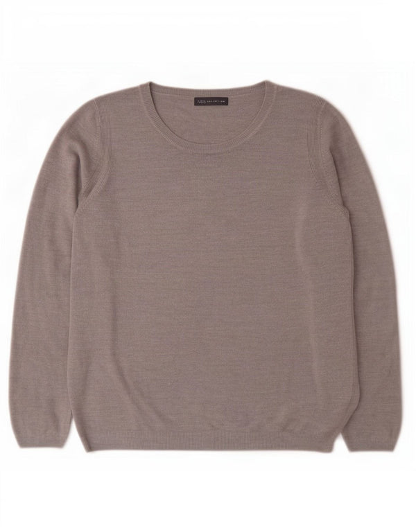 Marks & Spencer Pull col bateau pour femme UK 18 XL Gris Acrylique