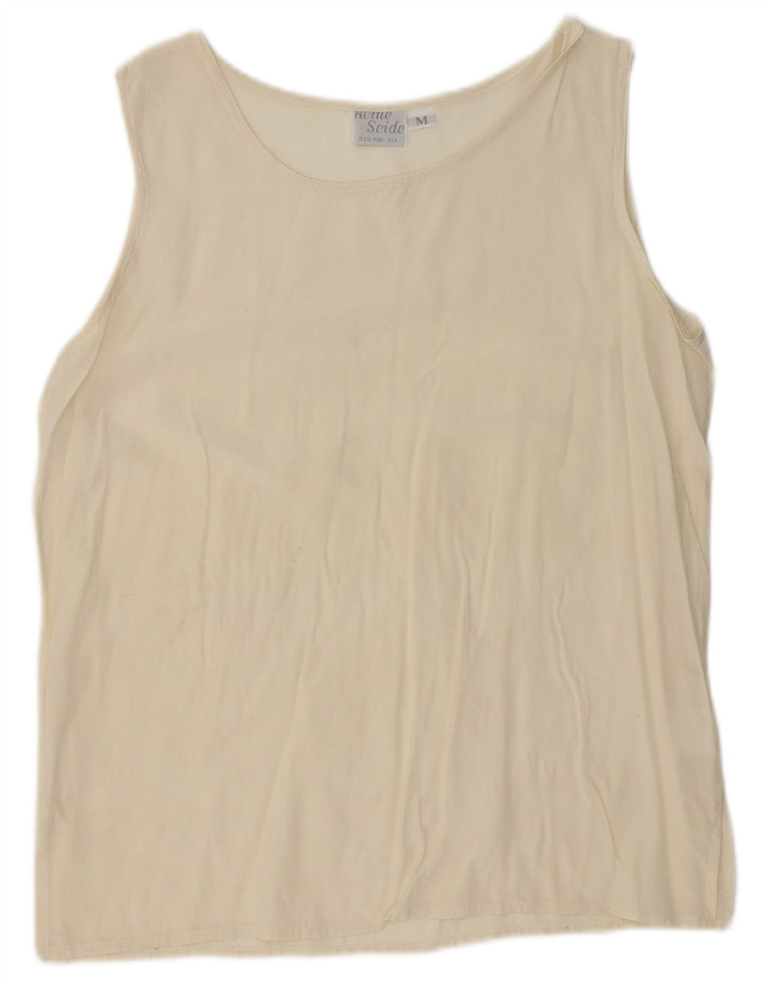 Reine Seide Débardeur Femme UK 14 Soie Beige Moyen