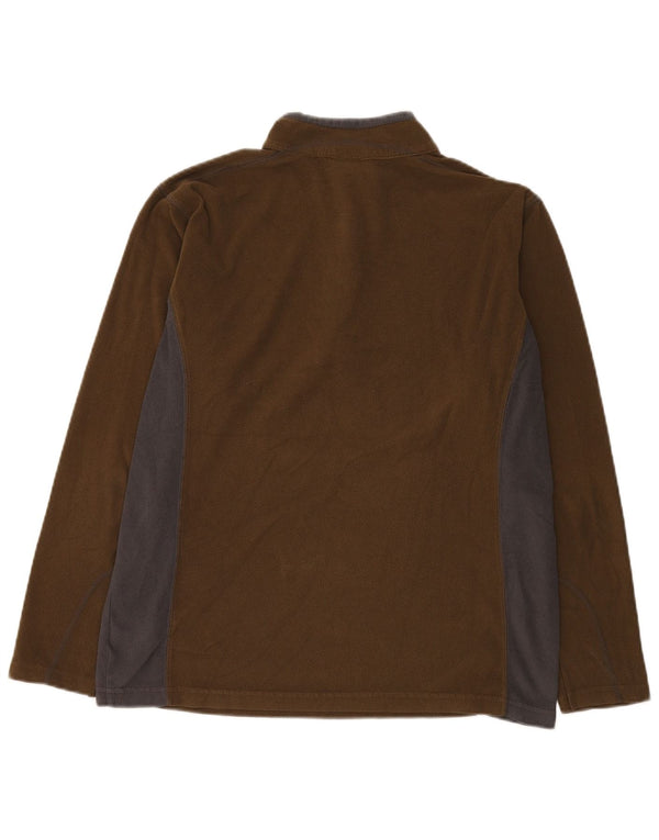 COLUMBIA Pull polaire à col zippé pour homme Large Marron Colorblock Polyester