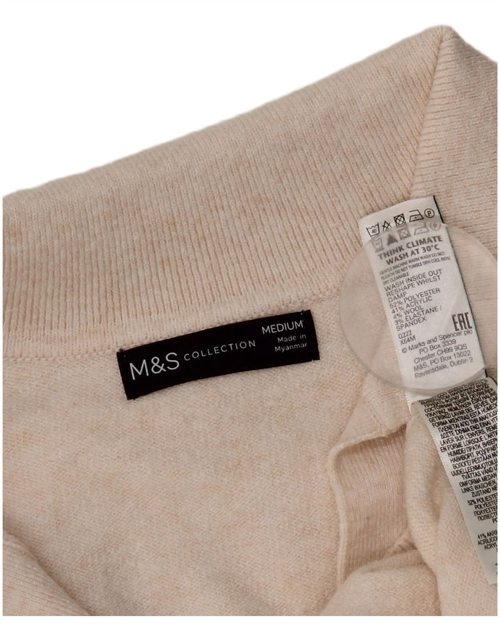 Marks & Spencer Pull à col polo pour femme UK 14 Medium Off White