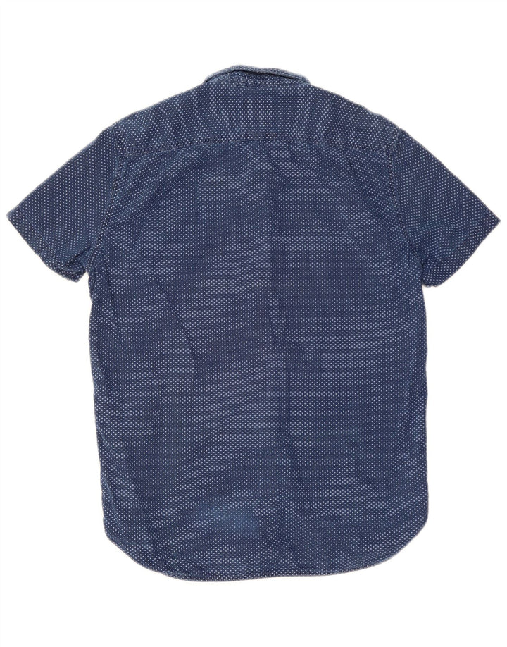 Superdry Chemise à Manches Courtes Homme Bleu Moyen Spotted Cotton