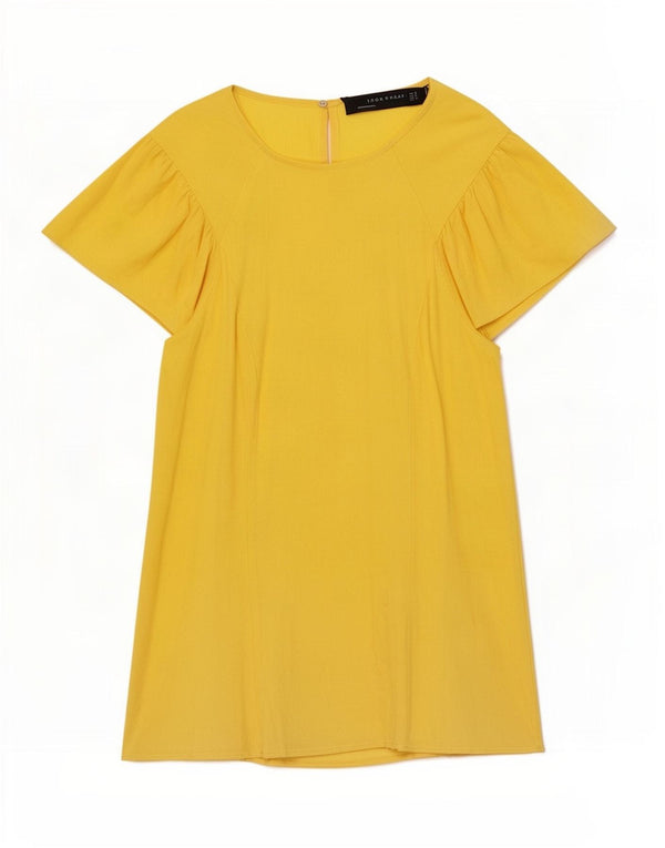 Zara Chemisier Femme UK 10 Petit Jaune