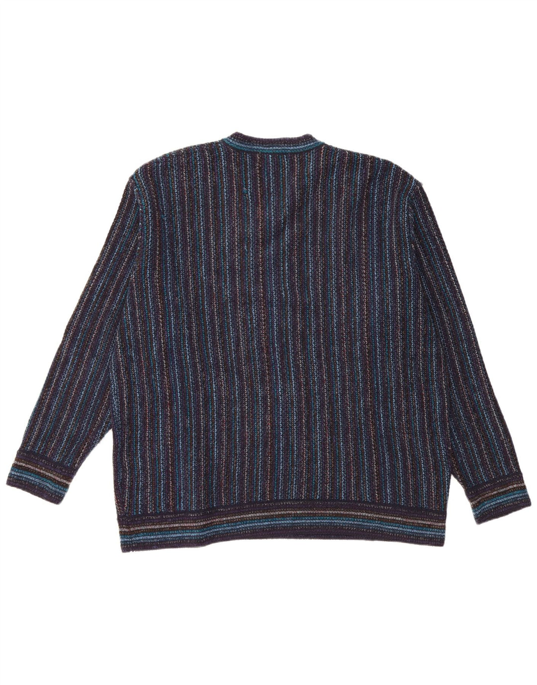 NANI BON Pull Col V Homme IT 54 XL Bleu Marine Rayé Acrylique