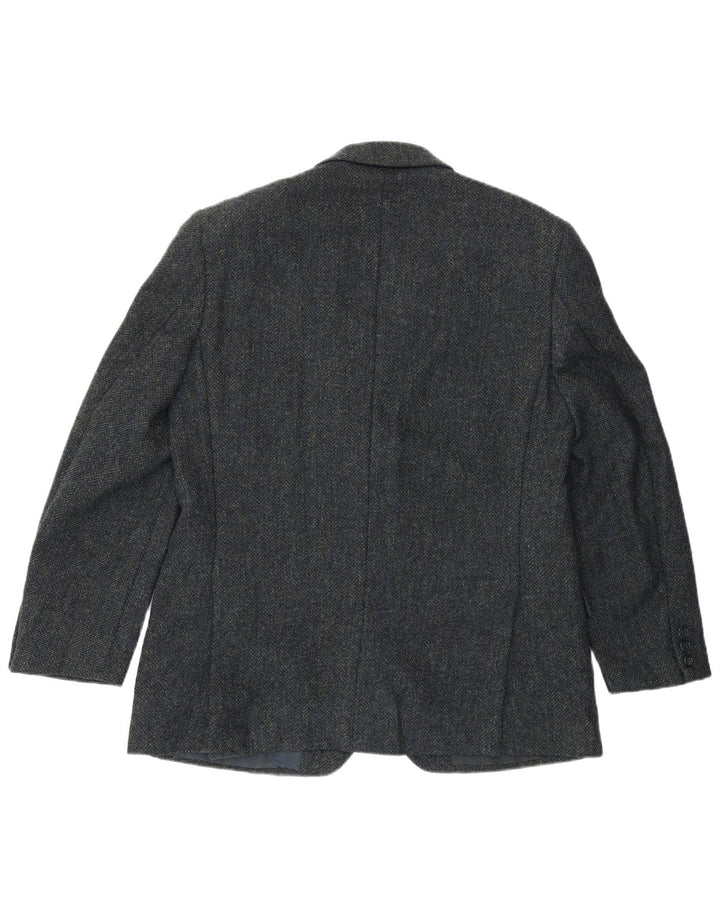 VINTAGE Veste Blazer 3 Boutons Homme IT 50 Grand Chevrons Bleu Marine