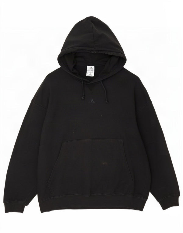 Adidas Pull à capuche coupe ample pour homme en coton noir 2XL