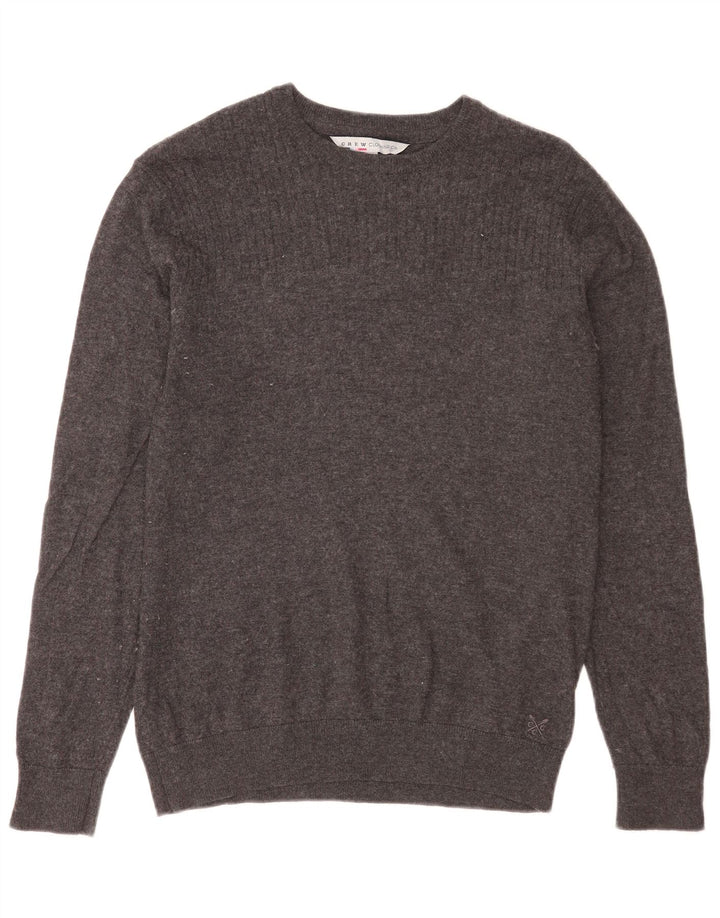 Crew Clothing Pull col bateau pour homme en nylon gris moyen