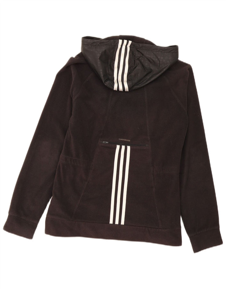 Adidas Veste polaire à capuche pour femme UK 14 Medium Noir Polyester