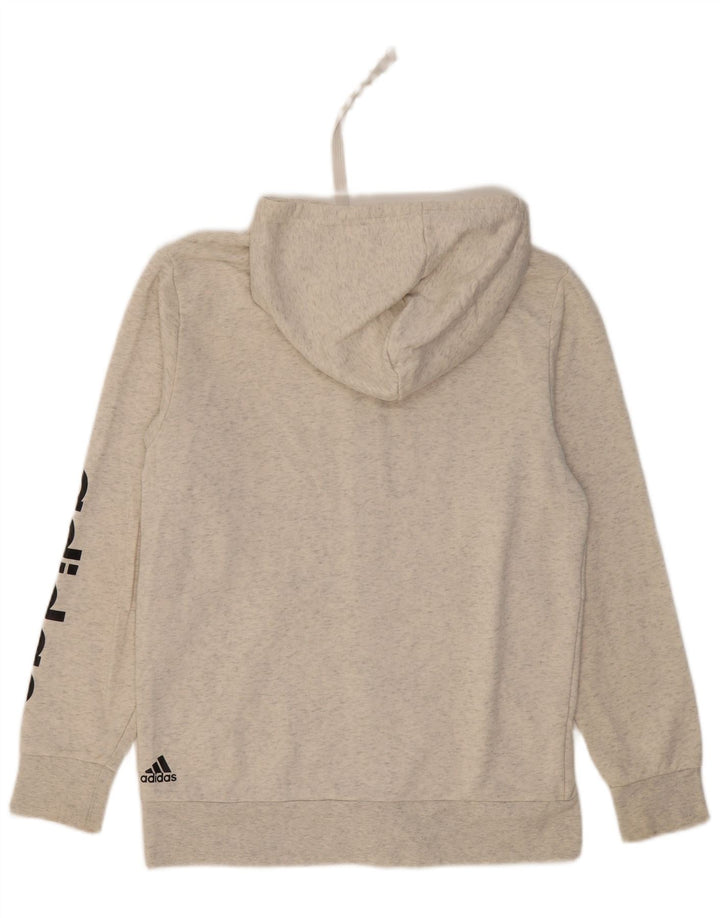 ADIDAS Pull à capuche zippé graphique pour homme en coton gris moyen