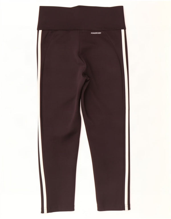 Adidas Femmes Aeroready Capri Leggings UK 8/10 Petit Noir Polyester