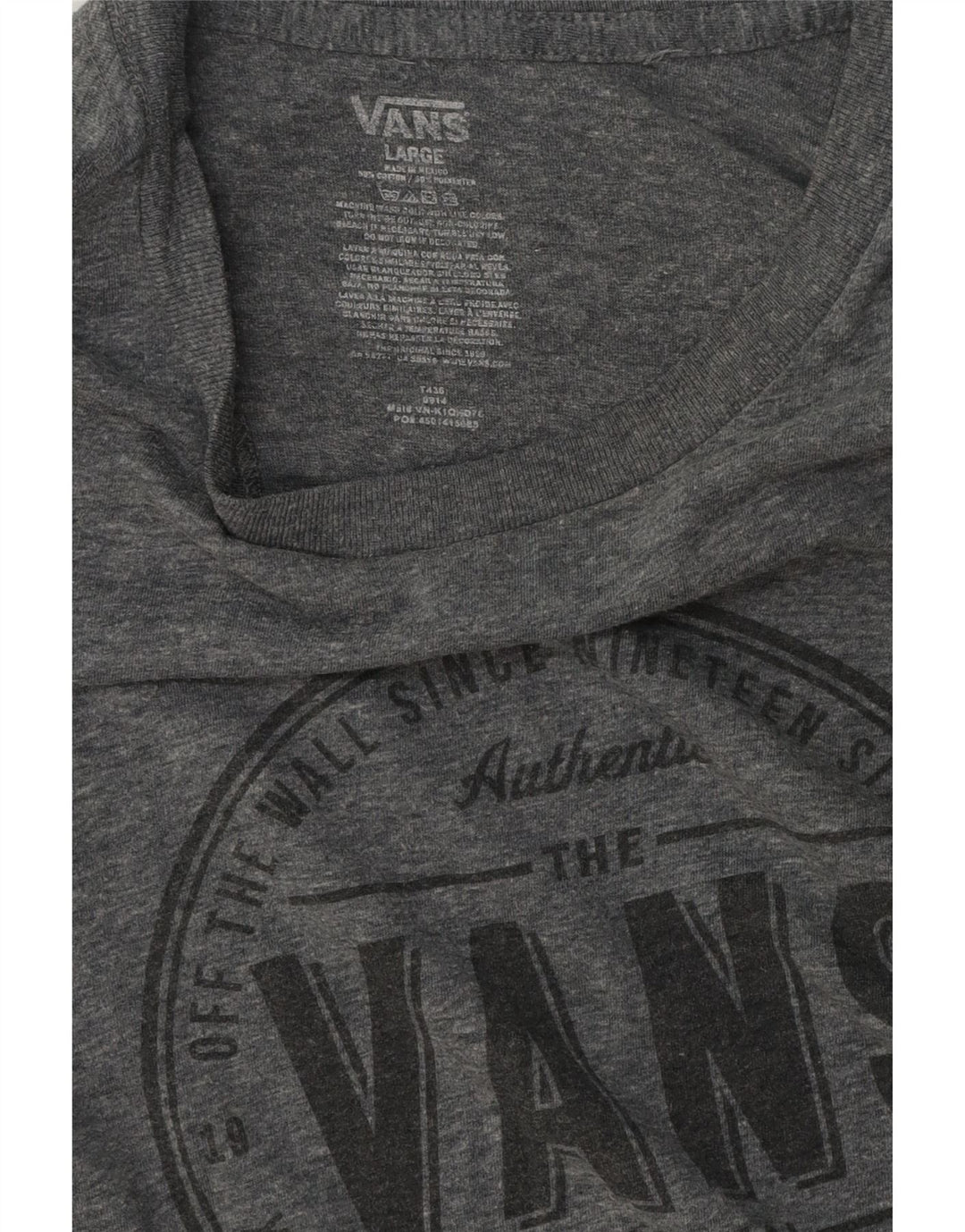Vans T-shirt graphique pour hommes, grand, gris, coton