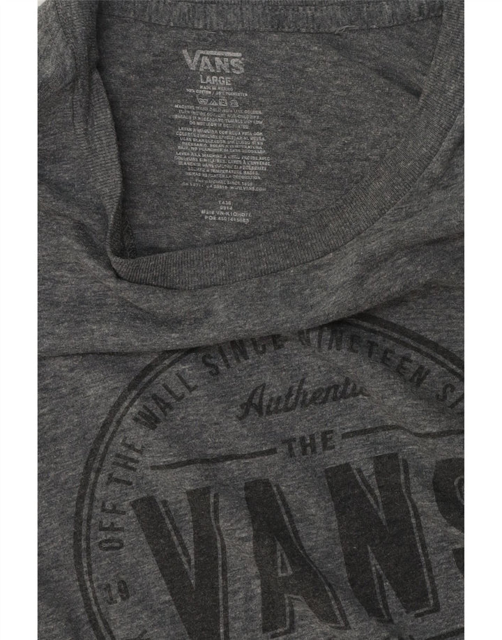 Vans T-shirt graphique pour hommes, grand, gris, coton