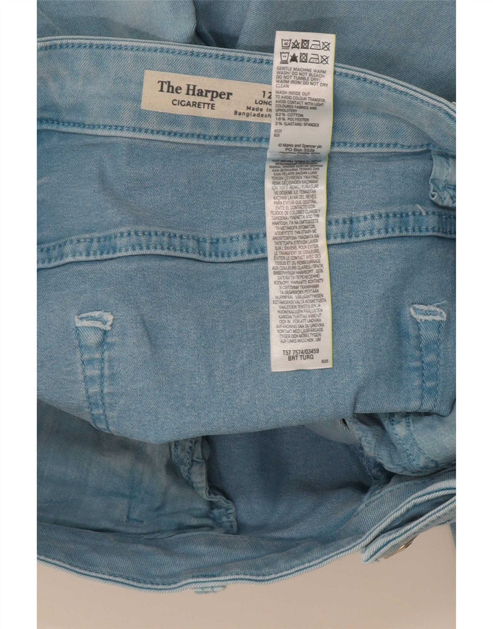 Marks & Spencer Jean droit pour femme UK 12 Medium W30 L27 Turquoise