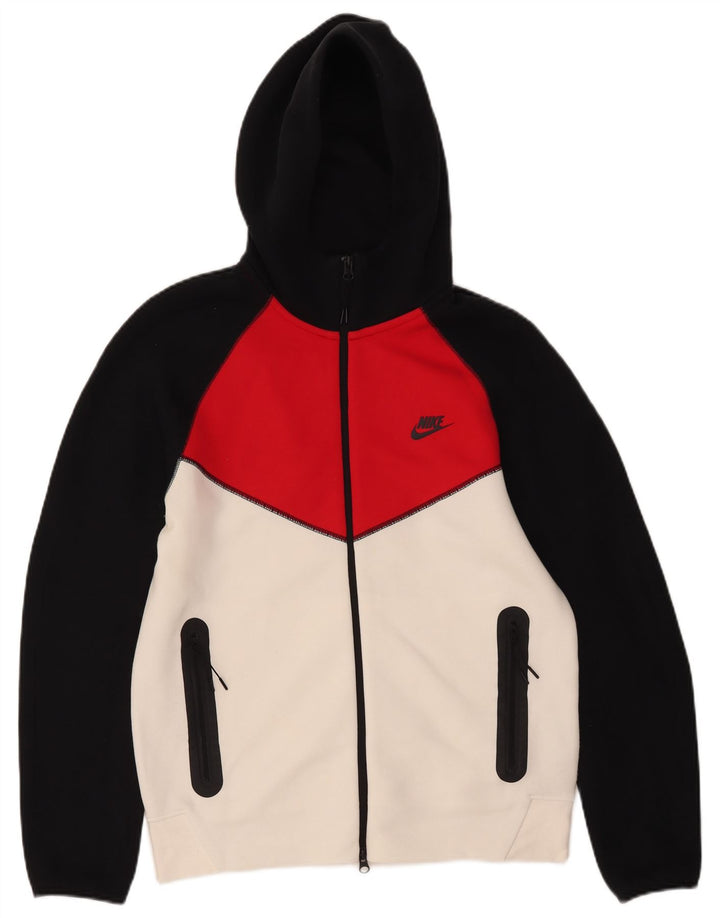 Nike Pull à capuche zippé en coton color block multicolore moyen pour homme
