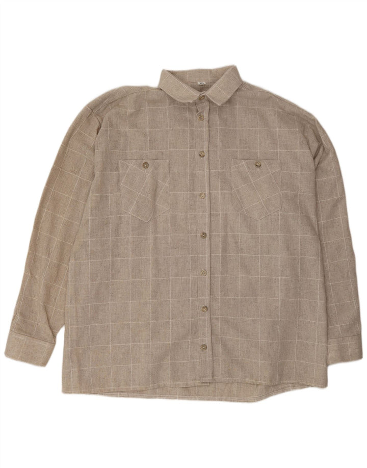 Chemise homme VINTAGE 2XL carreaux beiges