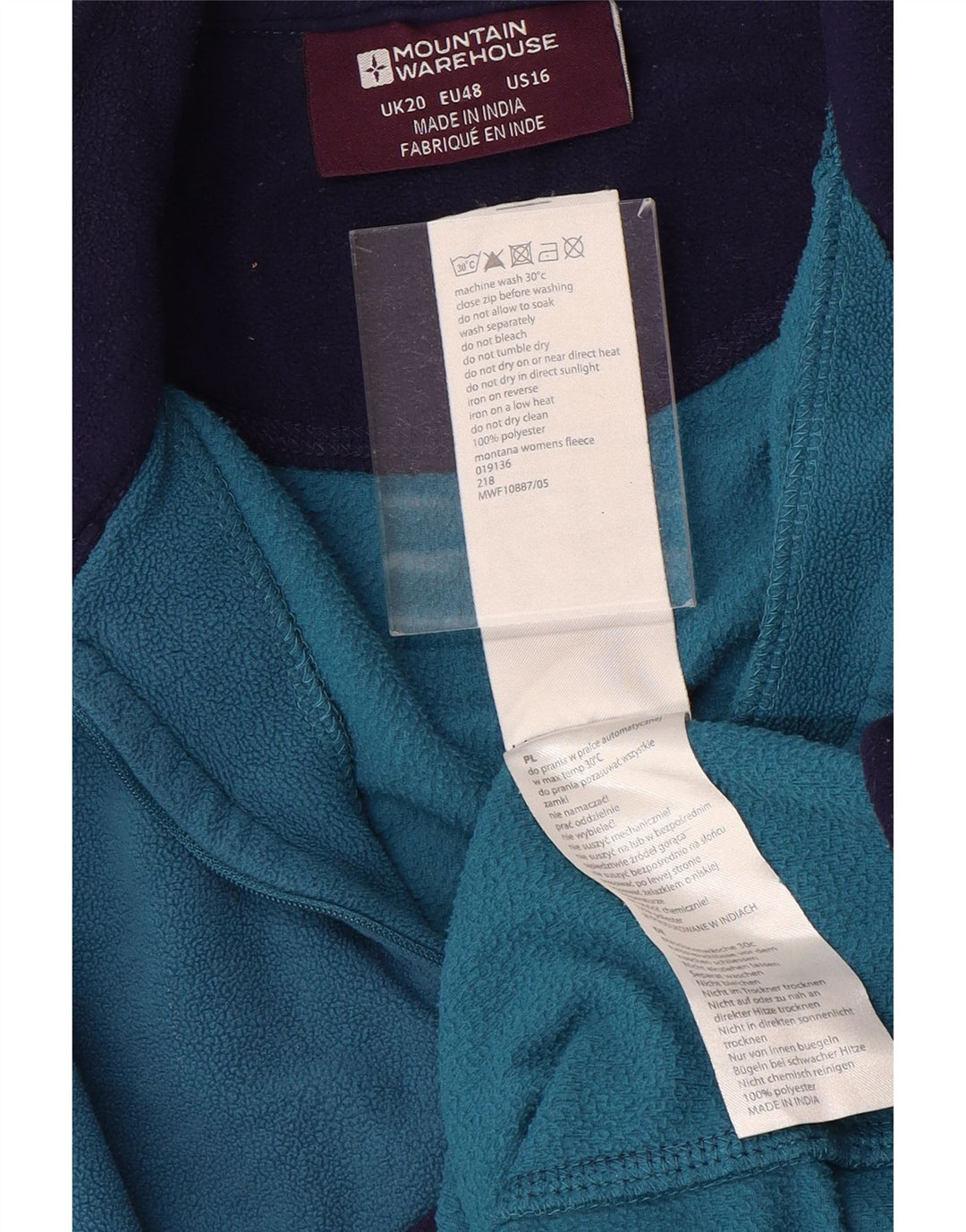 MOUNTAIN WAREHOUSE Pull polaire à col zippé pour femme UK 20 2XL Bleu Polyester
