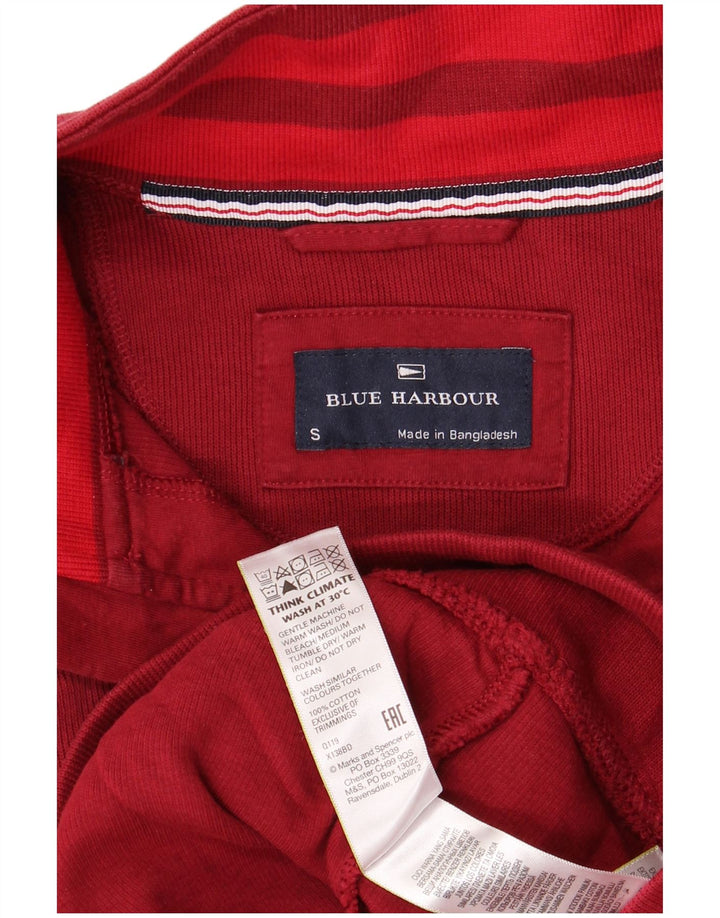 BLUE HARBOUR Sweat-shirt à col zippé pour homme Petit rouge en coton