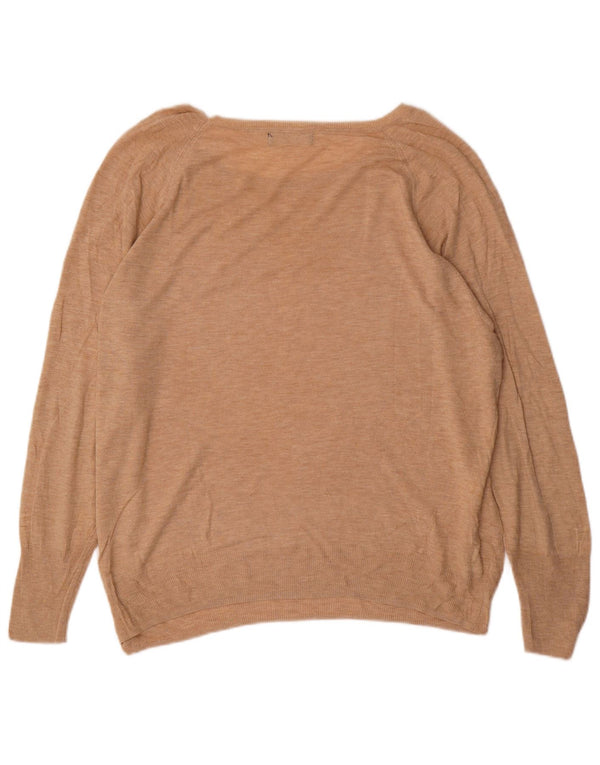 Zara Pull surdimensionné à col bateau pour femme UK 14 Beige moyen