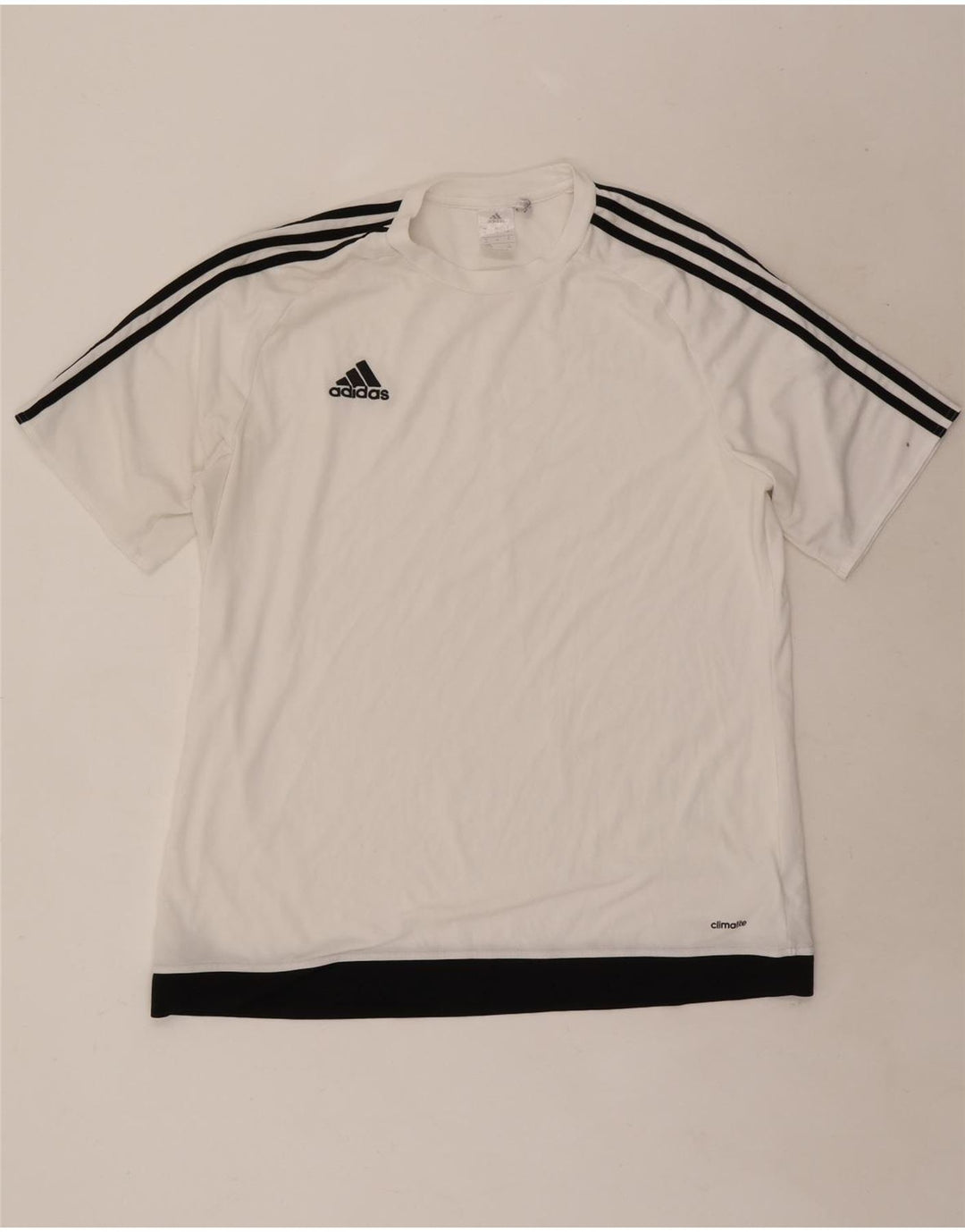Adidas Climalite T-Shirt Top XL Blanc Colorblock Polyester