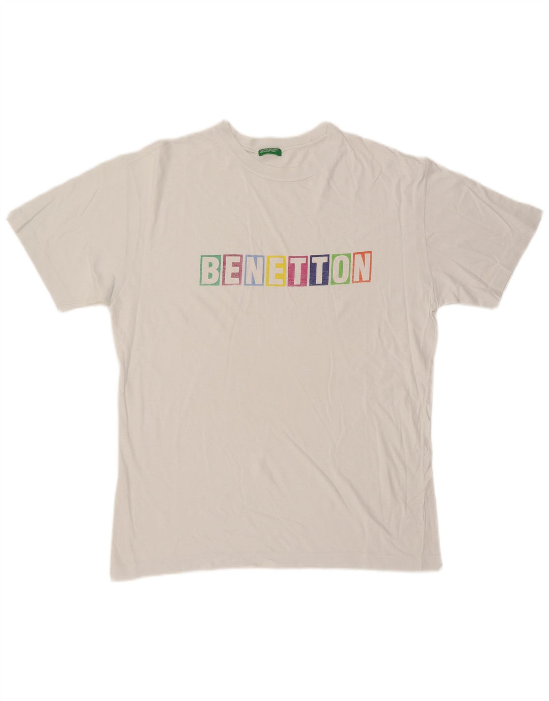 Benetton T-Shirt Graphique Homme Blanc Moyen