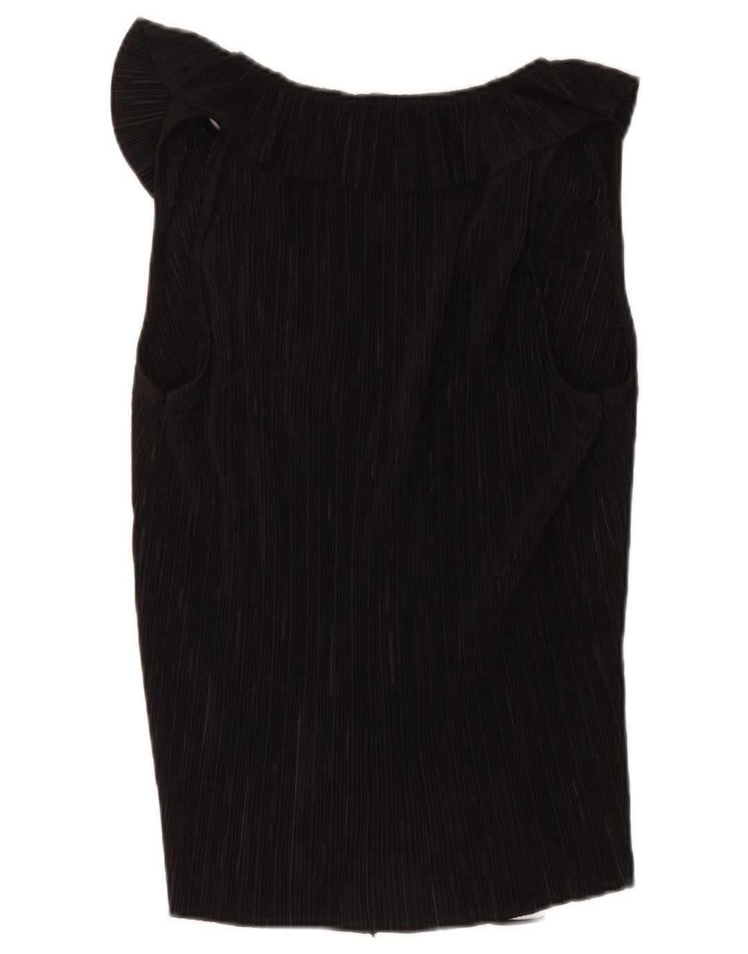 Zara Femme Chemisier sans manches Top UK 12 Medium Noir Polyester