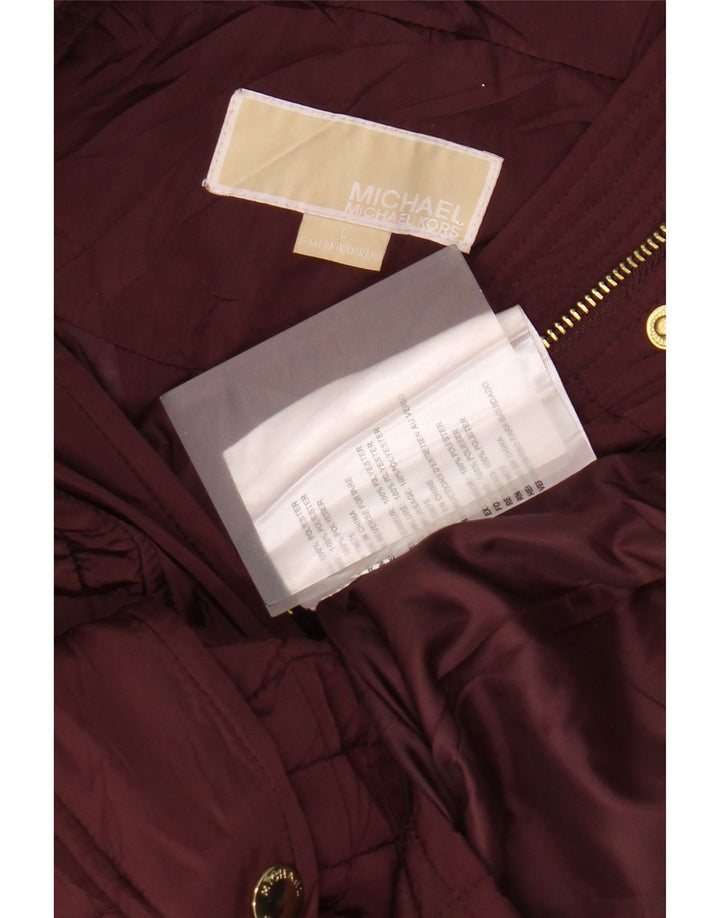 Michael Kors Veste matelassée pour femme UK 16 Large Bordeaux Polyester
