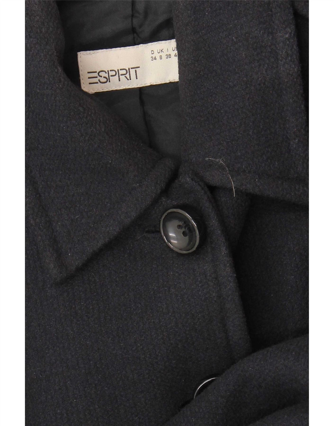 Esprit Pardessus Femme UK 8 Small Bleu Marine Coton