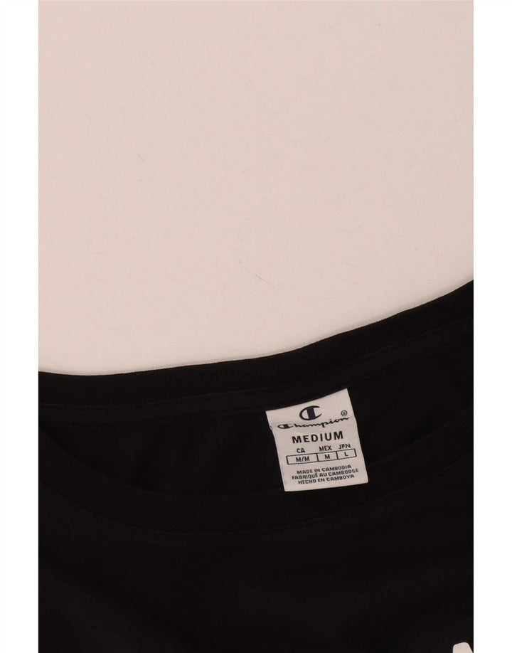 Champion T-shirt court surdimensionné pour femme UK 14 Noir moyen