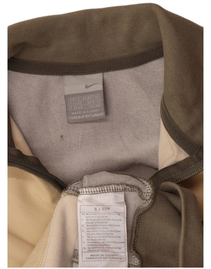 NIKE Veste de survêtement courte pour femme UK 8/10 Small Beige Colourblock