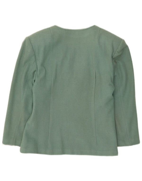 vintage Femmes 3/4 Manches Double Breasted Blazer Veste UK 8 Petit Vert