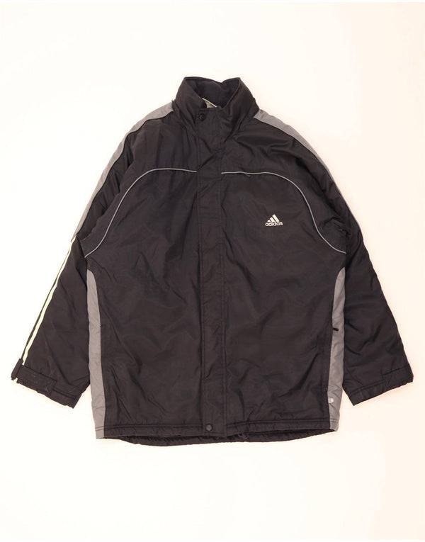 Adidas Veste coupe-vent à capuche pour homme UK 40/42 Noir moyen Colourblock