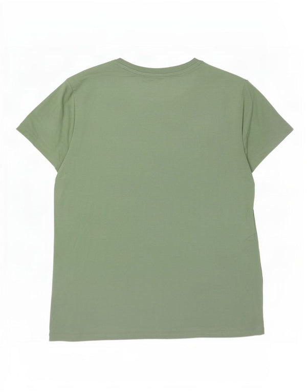 Levi's T-Shirt Graphique Femme UK 14 Vert Moyen Coton