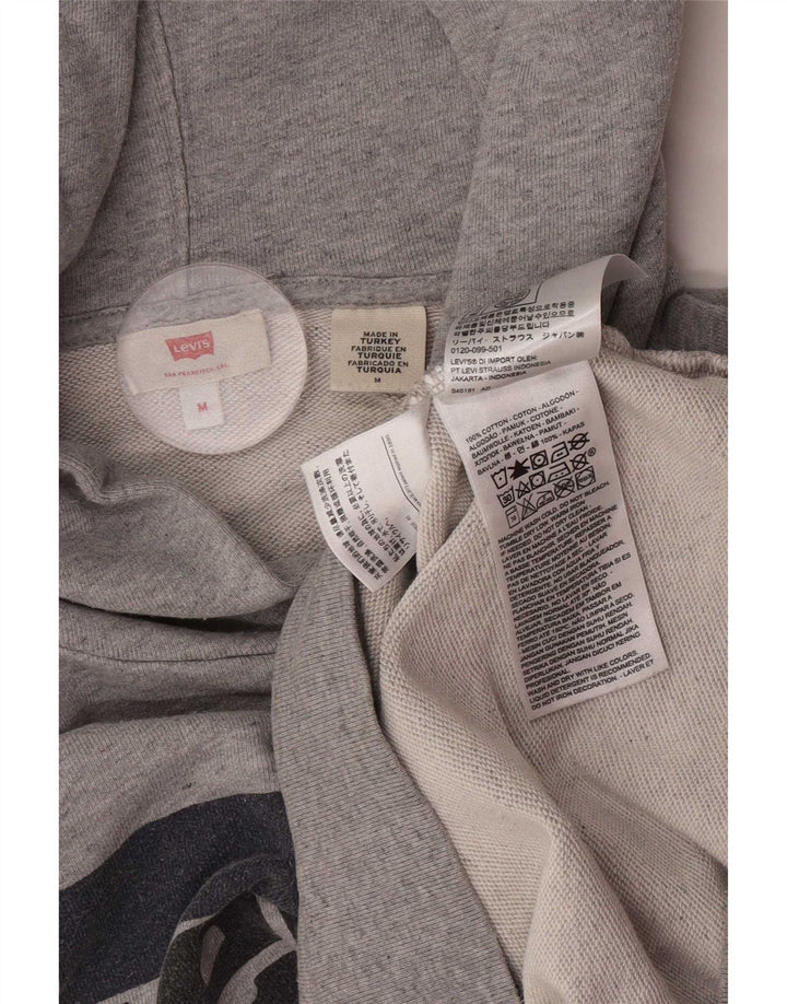 Levi's Pull à Capuche Graphique Homme Gris Moyen Coton