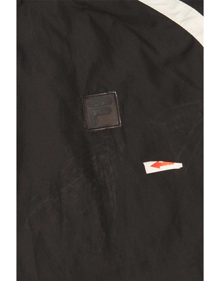 Fila Bomber Jacket Homme UK 40 Large Noir Colorblock Polyester