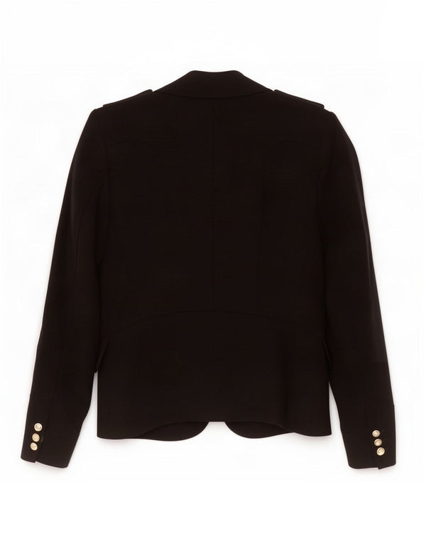 Karen Millen Veste blazer ouverte surdimensionnée militaire pour femme UK 10 Small Noir