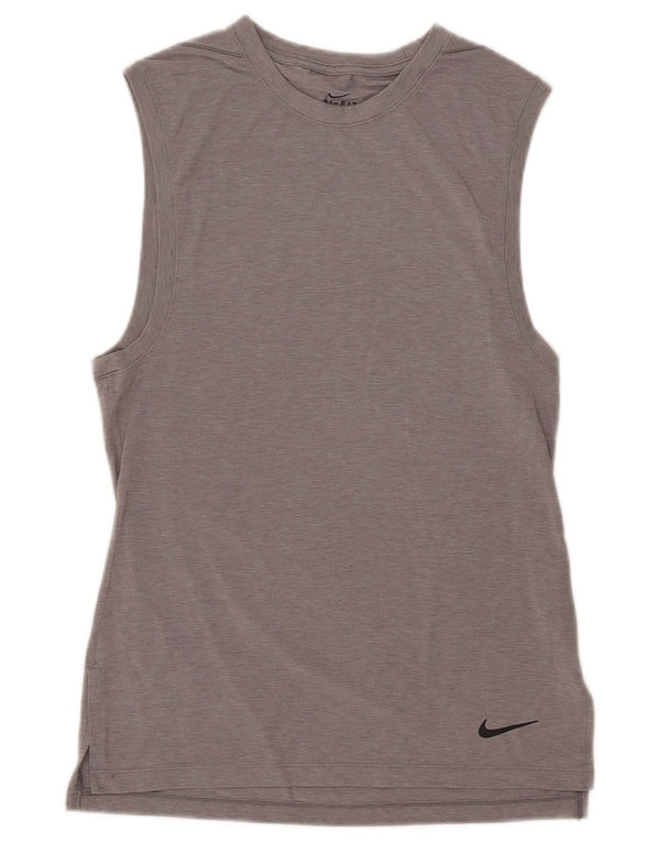 Nike Femme Dri Fit Débardeur UK 10 Petit Gris Polyester