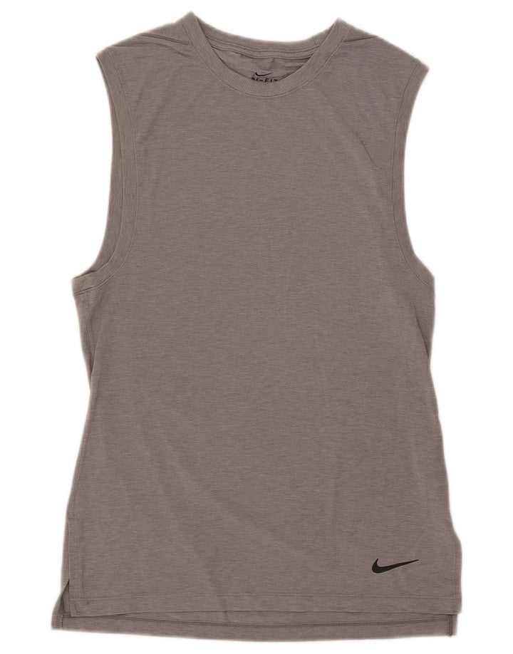 Nike Femme Dri Fit Débardeur UK 10 Petit Gris Polyester
