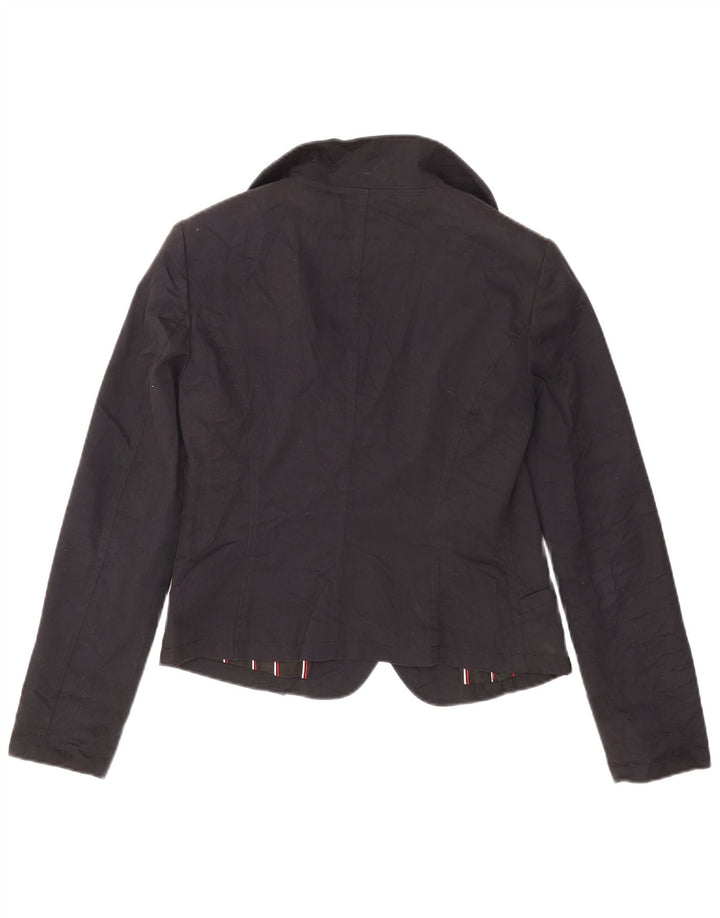 Armani Jeans Veste blazer courte à 1 bouton pour femme US 10 Large Bleu marine