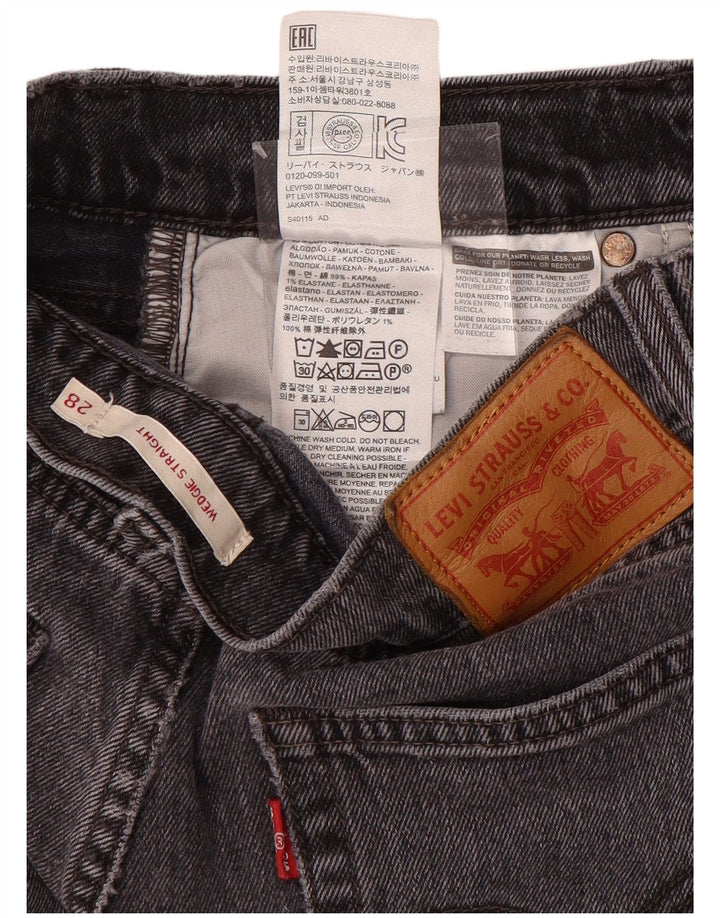 LEVI'S Womens Wedgie Straight Jeans W28 L25 Grey Cotton