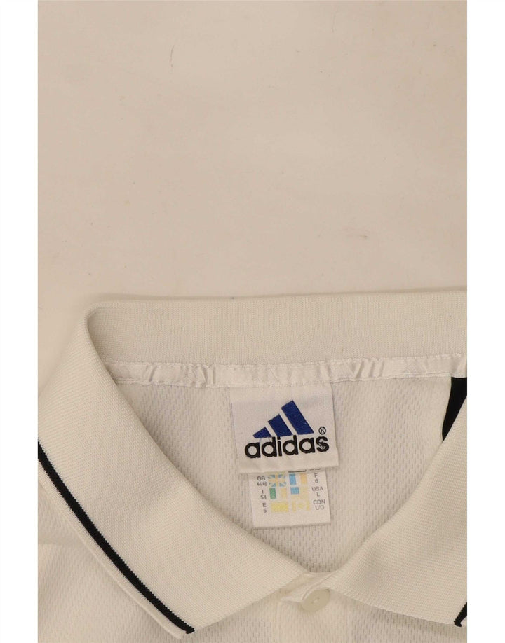 Adidas Polo Homme UK 44/46 Large Blanc Polyester