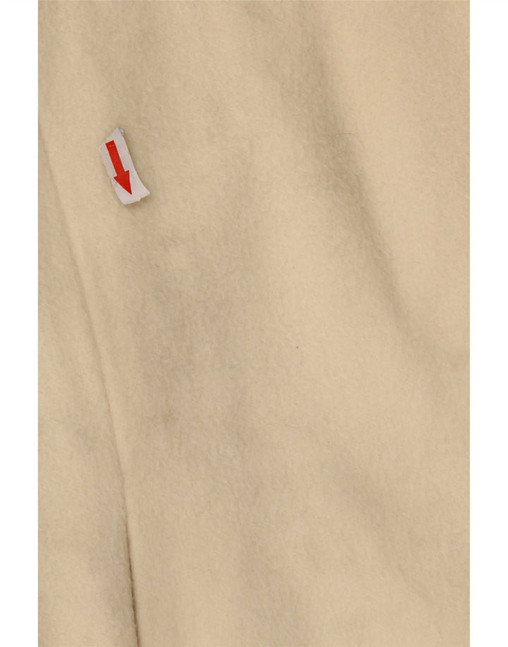 vintage Femme Pardessus IT 42 Laine Vierge Blanche Moyenne